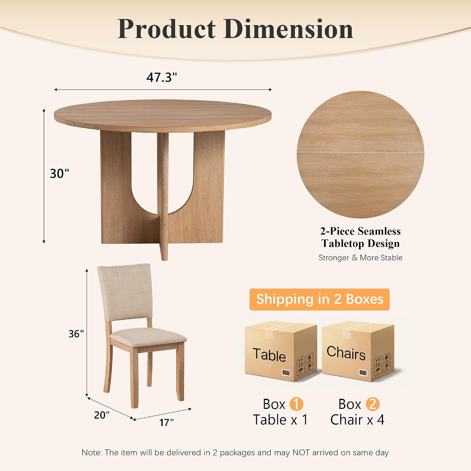 Round Dining Table Set, 5-Piece - Image 2