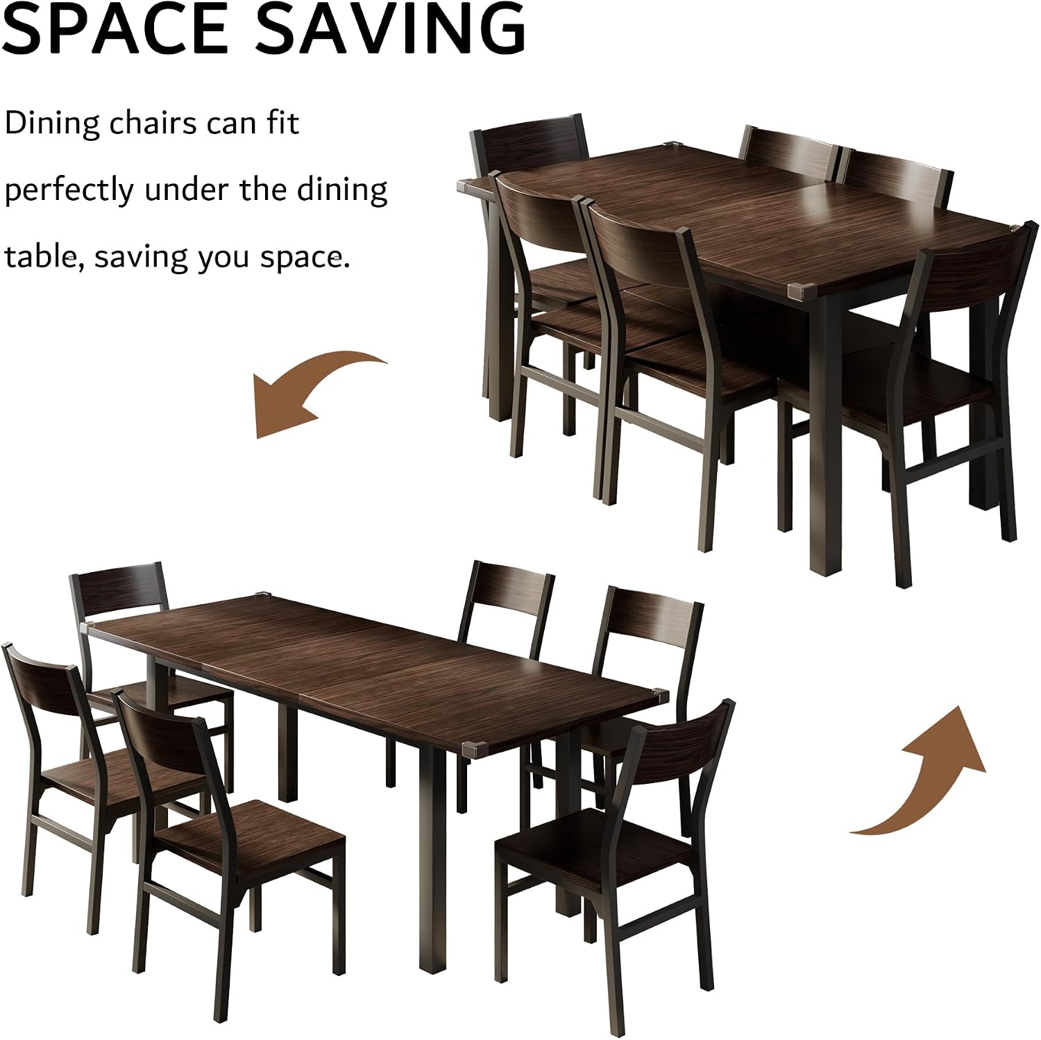 Extendable Dining Table Set, 7-Piece - Image 7