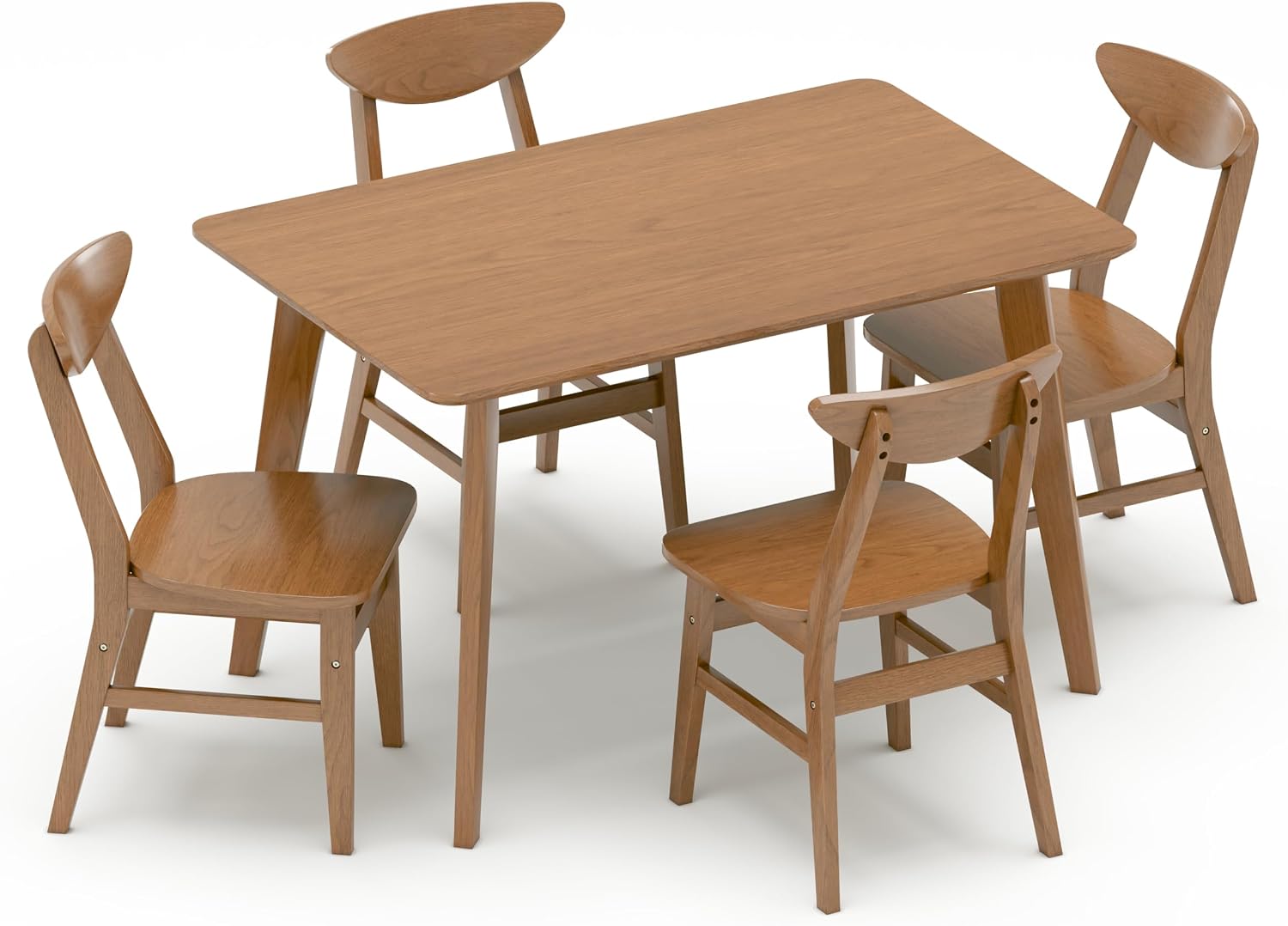 Wood-Veneer Dining Table Set, 5-Piece - Image 9