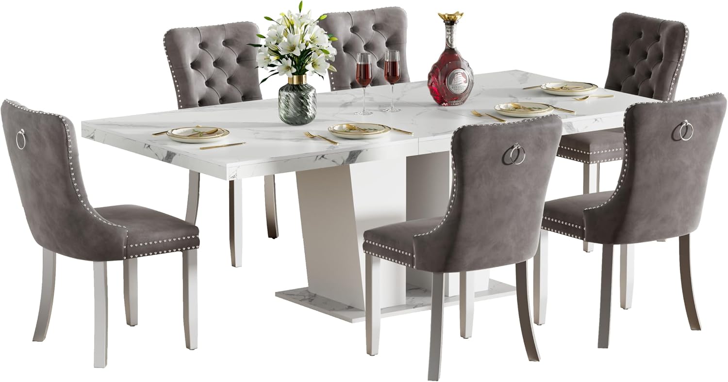 Extendable Dining Table Set, 7-Piece - Image 8