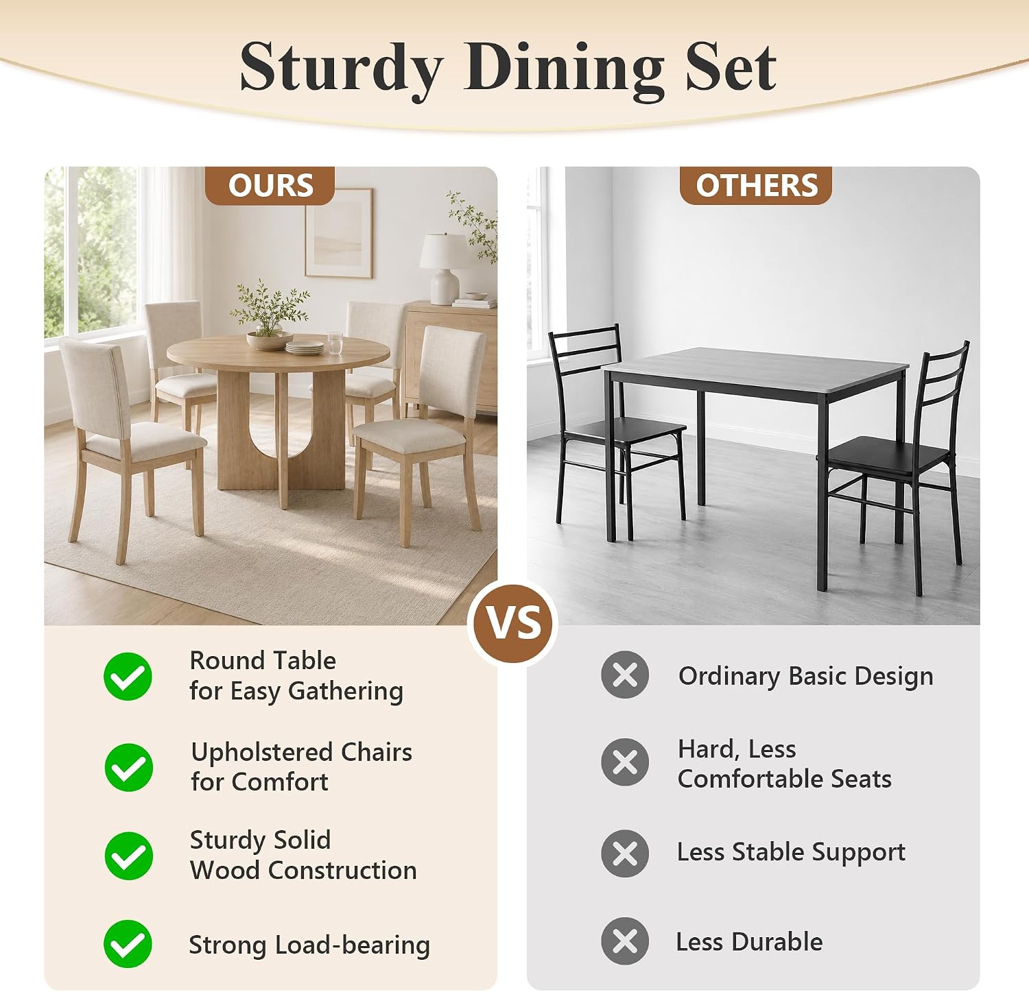 Round Dining Table Set, 5-Piece - Image 5