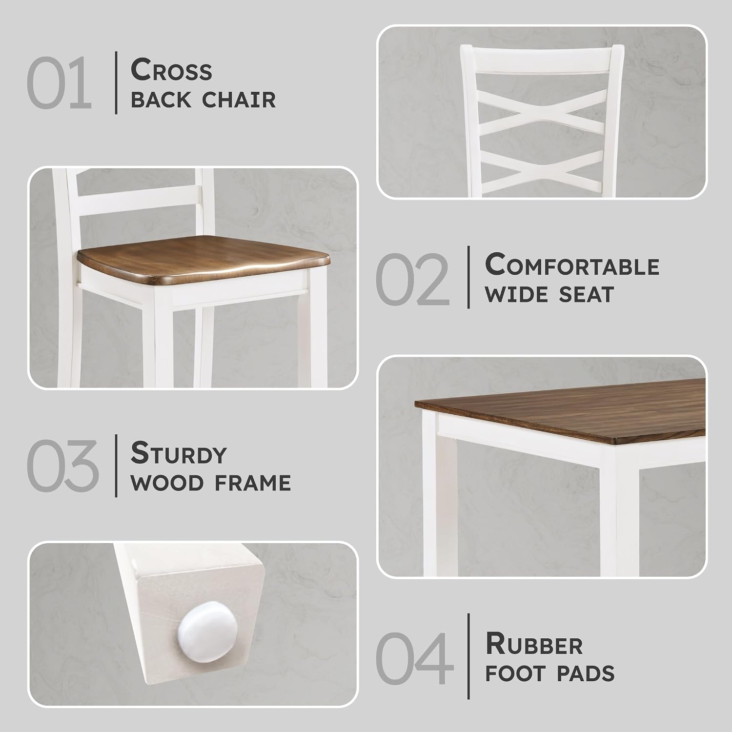 Dining Table and Chair Set, 7-Piece - Image 2