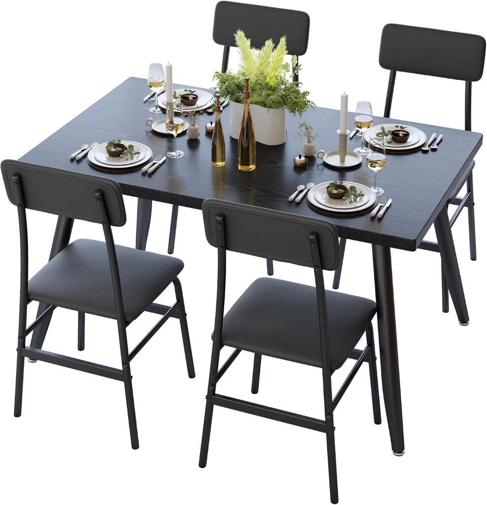 Dining Table and Chair Set, 5-Piece