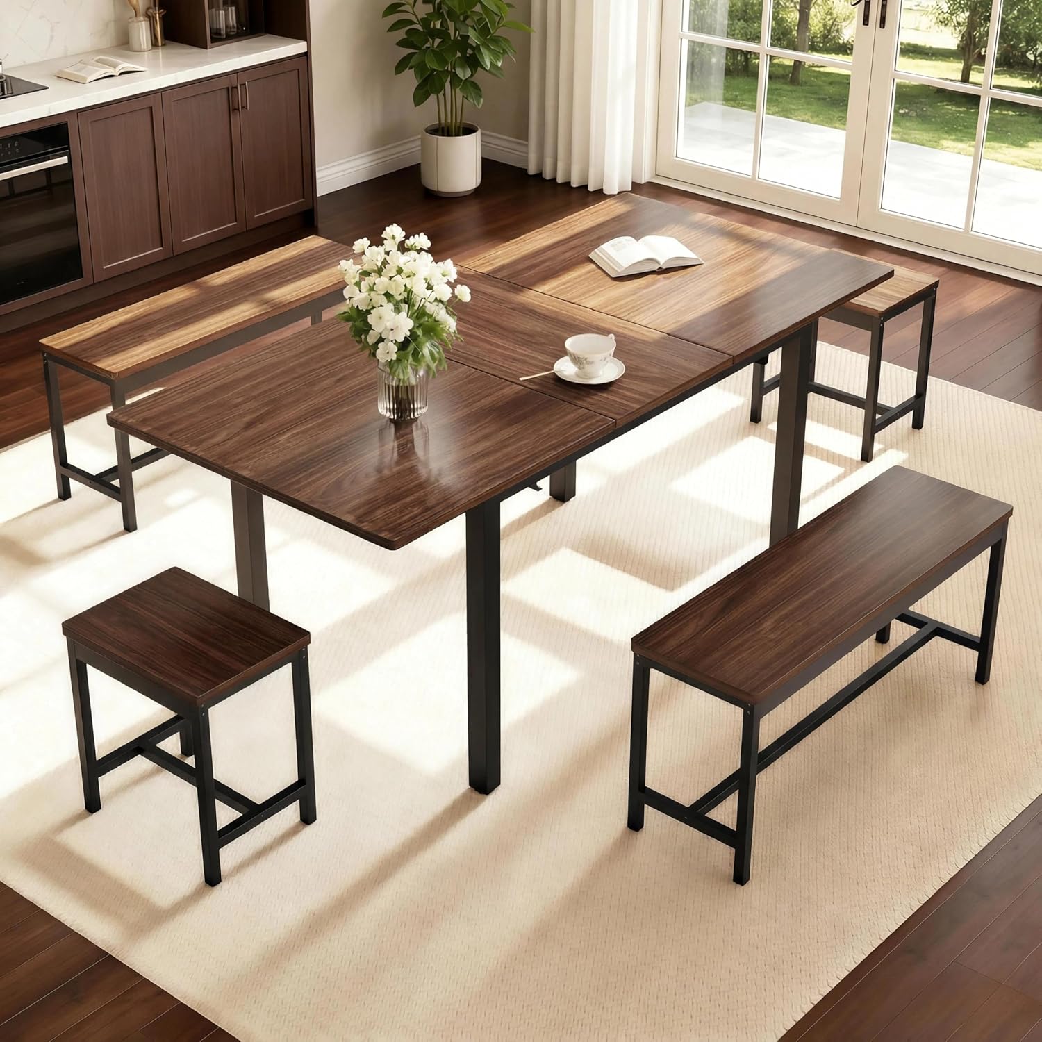 Extendable Dining Table Set, 5-Piece - Image 2