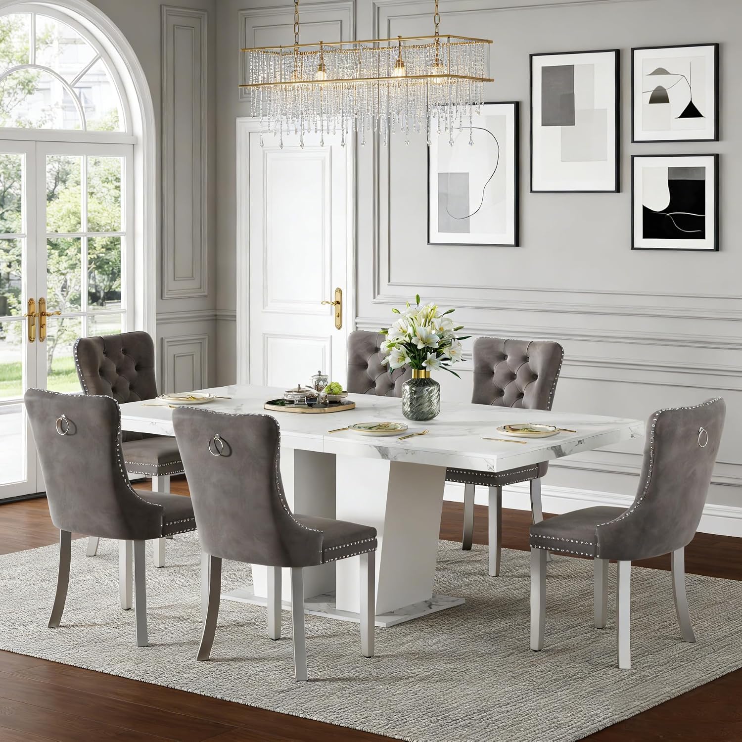 Extendable Dining Table Set, 7-Piece - Image 3