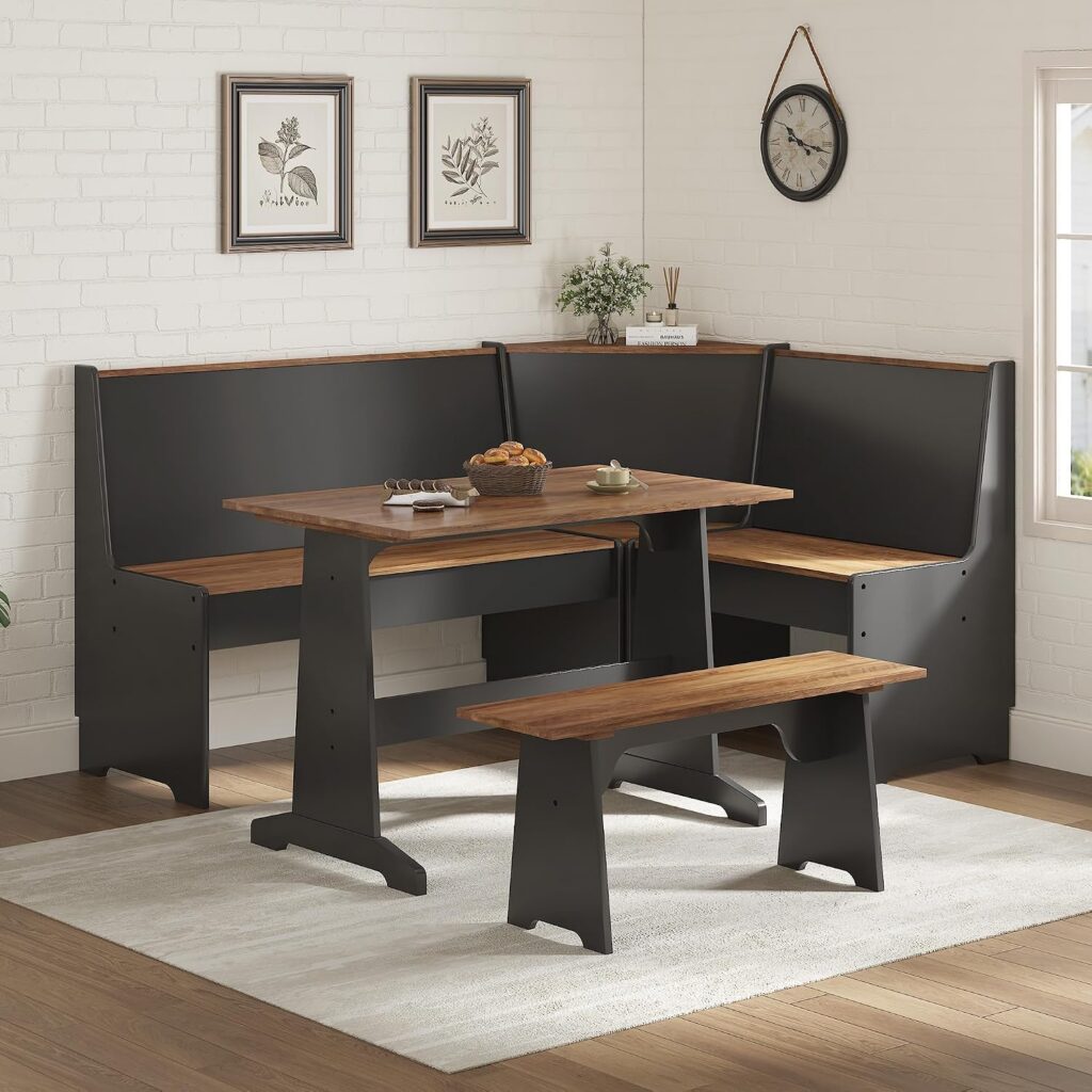 Dining Table and Chair Set, 3-Piece
