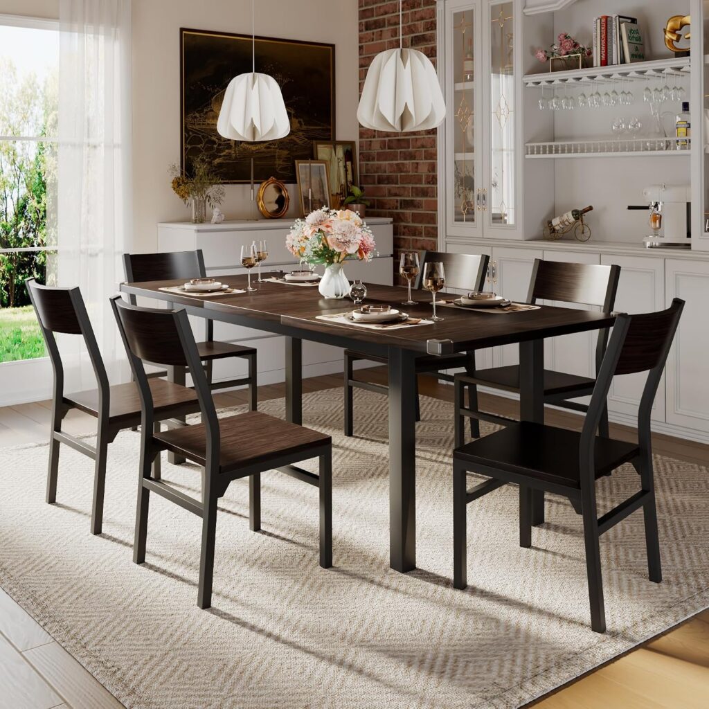 Extendable Dining Table Set, 7-Piece