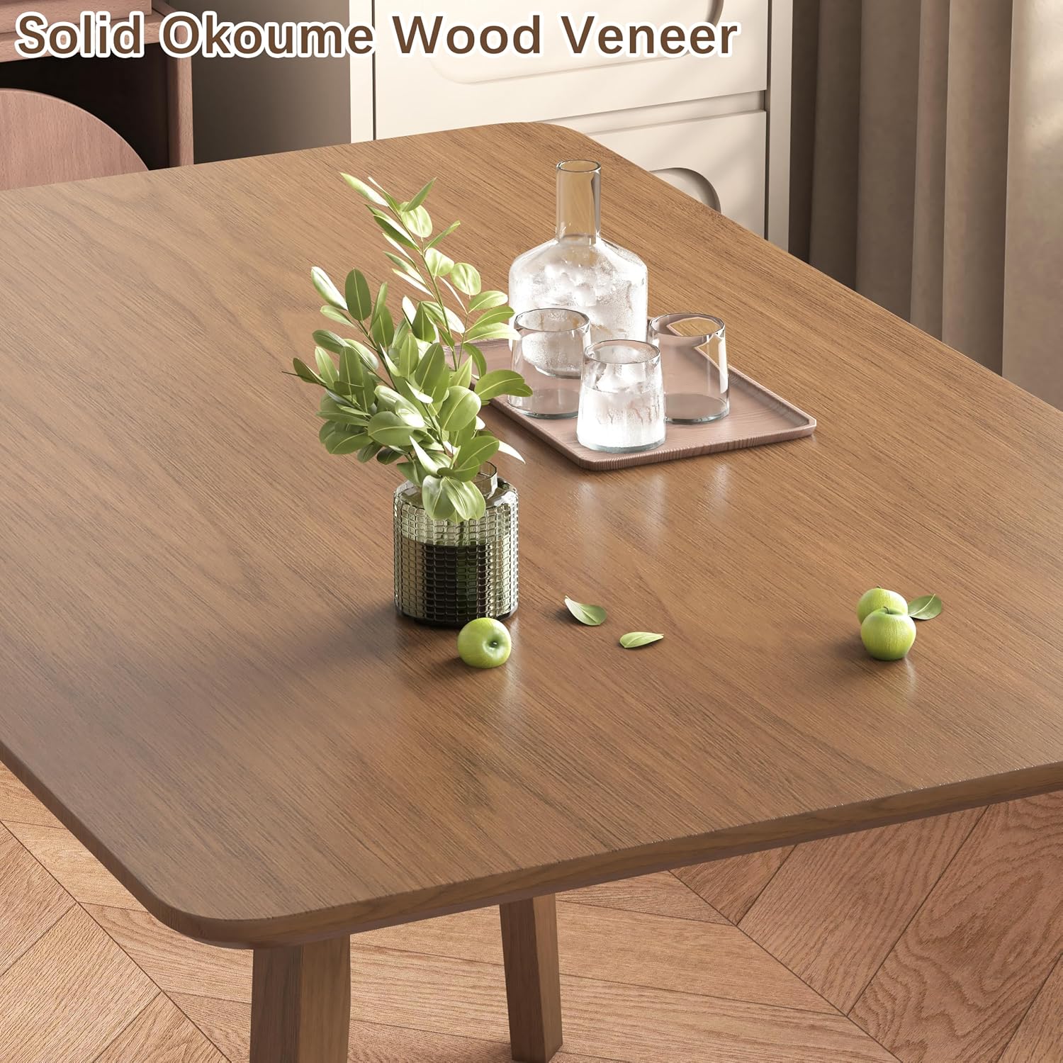 Wood-Veneer Dining Table Set, 5-Piece - Image 6